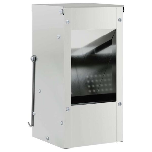 vidaXL Kan&iacute;nuf&oacute;&eth;rari Silfur 12,5 x 12,5 x 25 cm Galvaniserad st&aacute;l