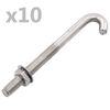 vidaXL Ankerisbolti me&eth; Kr&oacute;k &aacute;samt R&oacute; og Skinnu M8x100 mm 25 Sett