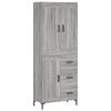 vidaXL H&aacute;r Sk&aacute;pur Gr&aacute;r Sonoma 69,5x34x180 cm Samsettur Vi&eth;ur