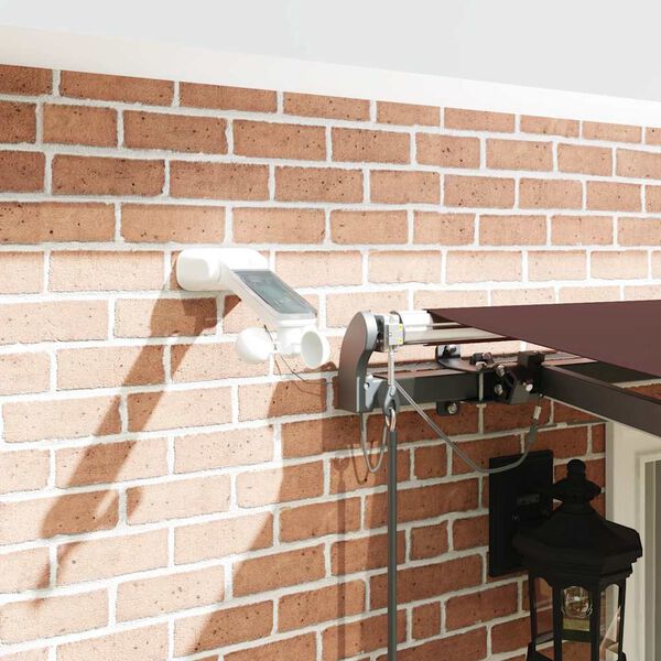 vidaXL Sj&aacute;lfvirkt &Uacute;tdraganlegt Skyggni me&eth; LED Br&uacute;nt 400x300 cm