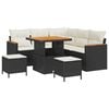 vidaXL Gar&eth;s&oacute;fa sett me&eth; p&uacute;&eth;i 8 pcs Svartur Poly rattan
