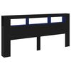 vidaXL LED h&ouml;fu&eth; Svartur Eik 220 x 18,5 x 103,5 cm Samsettur vi&eth;ur
