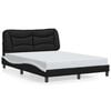 vidaXL R&uacute;mgrind &aacute;n D&yacute;nu Hvar Svart og Hv&iacute;tt 140x190 cm Gervile&eth;ur