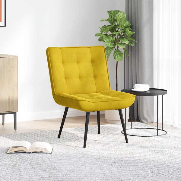 vidaXL sl&ouml;kunarst&oacute;ll Gulur 64x74x84 cm Flauel