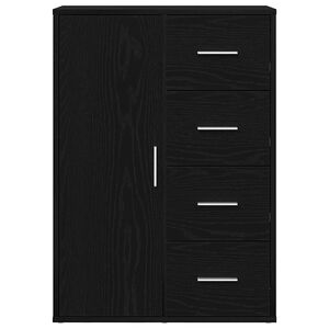 vidaXL Vi&eth;beinteyfla Svartur Eik 60 x 31 x 84 cm Samsettur vi&eth;ur