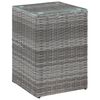 vidaXL Hli&eth;arbor&eth; me&eth; Glerpl&ouml;tu Gr&aacute;tt 35x35x52 cm P&oacute;l&yacute;rattan