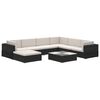 vidaXL 8 stk Gar&eth;h&uacute;sgagna sett me&eth; S&aelig;tisp&uacute;&eth;um Polyrattan Svart