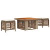 vidaXL Gar&eth;ur bor&eth;sett me&eth; p&uacute;&eth;i 3 pcs Beige og krem p&oacute;l&yacute;rattan