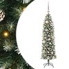 vidaXL Gervi mj&oacute; j&oacute;latr&eacute; me&eth; 150 LED me&eth; standi Gr&aelig;nn og hv&iacute;tur 120 cm