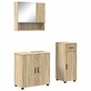 vidaXL Ba&eth;herbergismublasett 3 pcs Sonoma Eik Samsettur vi&eth;ur & metal