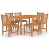 vidaXL 7 hluta Gar&eth;bor&eth;stofusett 140x80 cm &uacute;r gegnheilu teakvi&eth;i