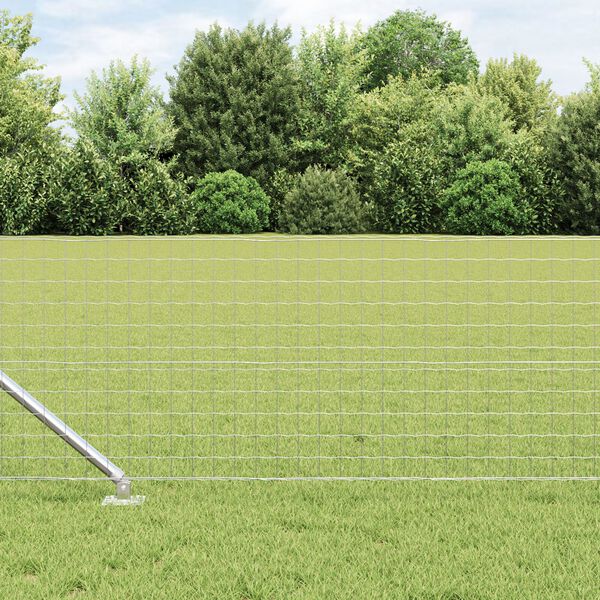 vidaXL Girðingarpóstar 7 pcs Silfur Ø32mm 120 cm Sinkhúðað stál