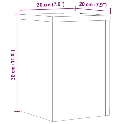 vidaXL Plöntustandar 2 stk Reyklituð Eik 20x20x30 cm Samsettur Viður