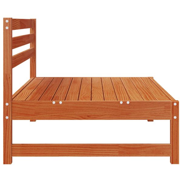 vidaXL Gar&eth;asofa Mi&eth;ja Mass&iacute;ft furuvi&eth; VaxBr&uacute;nn 120 x 84 x 70 cm