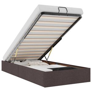 vidaXL Ottoman r&uacute;mgrind &aacute;n d&yacute;nu D&ouml;kkbr&uacute;nt 90x190 cm Efni