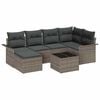vidaXL Gar&eth;s&oacute;fa sett me&eth; geymslu 7 pcs Gr&aacute;r p&oacute;l&yacute;rattan