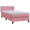 vidaXL Spring r&uacute;m me&eth; d&yacute;nu Bleik 90x220 cm Flauel