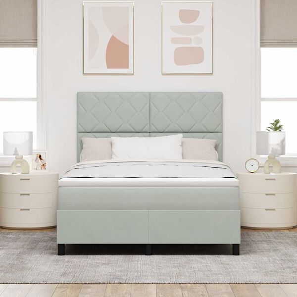 vidaXL Kassi vorinn r&uacute;m me&eth; d&yacute;nu Lj&oacute;sgr&aacute;r 140 x 190 cm Flauel