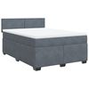 vidaXL H&oacute;lfa&eth; Springr&uacute;m me&eth; D&yacute;nu D&ouml;kkgr&aacute;tt 140x190 cm Flauel