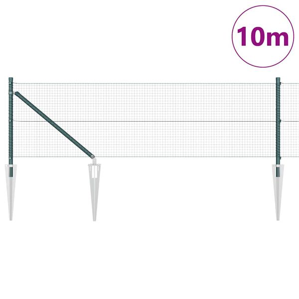 vidaXL Gir&eth;ingarp&oacute;stur Gr&aelig;nn 10 x 0,6 m (19 x 19 mm net) St&aacute;l og PVC
