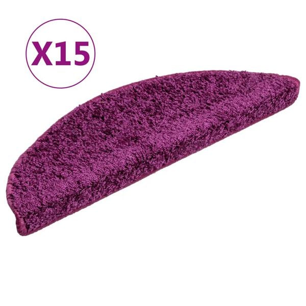 vidaXL Stigamottur 15 stk 56x17x3 cm fj&oacute;lubl&aacute;ar h&aacute;lfhringlaga