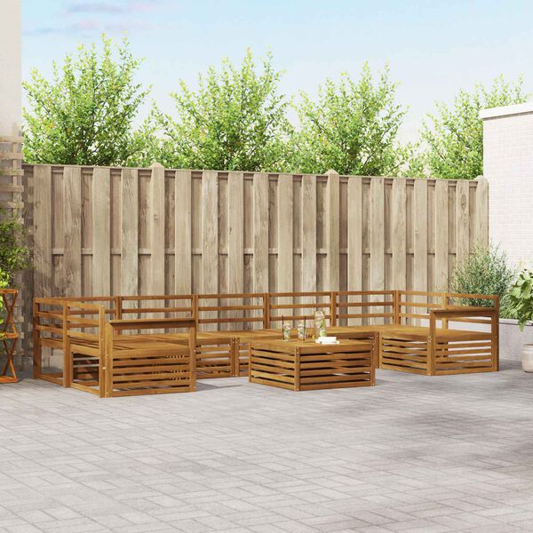 vidaXL &Uacute;ti s&oacute;fasett 8 pcs N&aacute;tt&uacute;rulegur Hrein akas&iacute;utr&eacute;