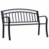 vidaXL Gar&eth;bekkur 125 cm Svartur St&aacute;l