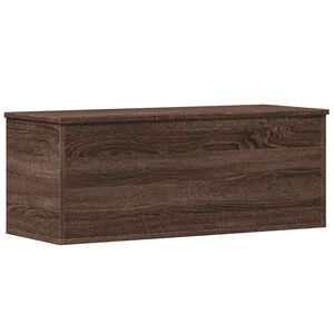 vidaXL Geymslubox Br&uacute;n Eikarlitur 90x35x35 cm Samsettur Vi&eth;ur