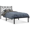 vidaXL R&uacute;mgrind &uacute;r M&aacute;lmi &aacute;n D&yacute;nu me&eth; H&ouml;f&eth;agafli Sv&ouml;rt 90x190 cm