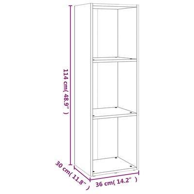 vidaXL Bóka-/Sjónvarpsskápur Grár Sonoma 36x30x114 cm Samsettur Viður