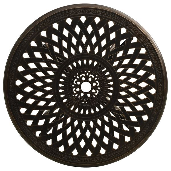 vidaXL Garðborð Bronslitað 78x78x72 cm Steypt Ál