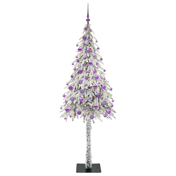 vidaXL Jólatré með 300 LED með standi Hvítt 180 cm PE og Stál