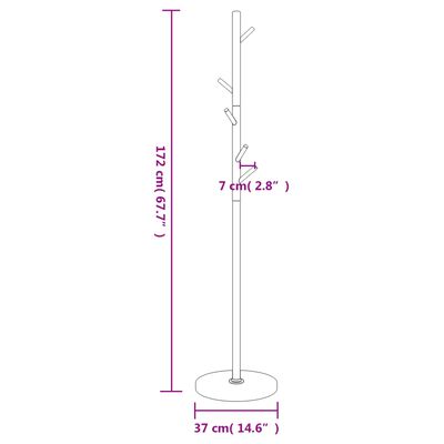 vidaXL Fatahengi Svart 172 cm Dufthúðað Járn