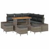 vidaXL Gar&eth;s&oacute;fa sett me&eth; p&uacute;&eth;i me&eth; geymslu 9 pcs Gr&aacute;r Poly rattan