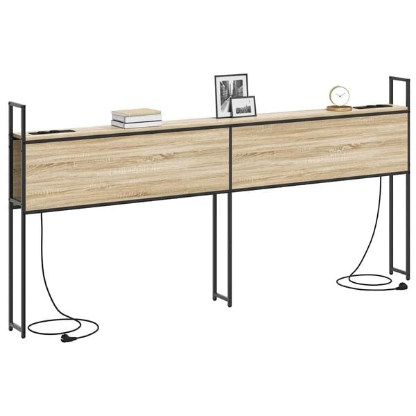 vidaXL Geymsluhefu me&eth; hle&eth;slust&ouml;&eth; me&eth; hillu Sonoma eikarlitur 98 cm