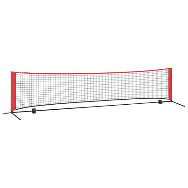 vidaXL Tennisnet Svartur og rau&eth;ur 396 x 92 x 87 cm P&oacute;l&yacute;ester