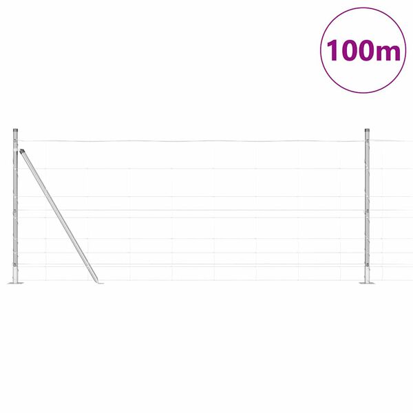 vidaXL Gir&eth;ingarp&oacute;stur Galvaniseru&eth; 100 x 1 m St&aacute;l