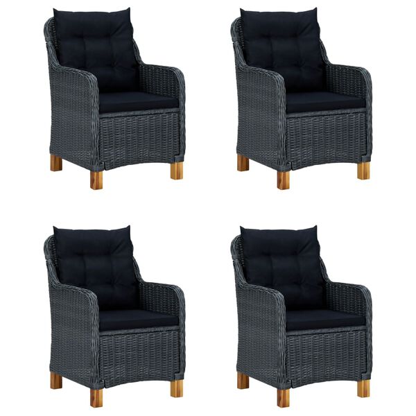 vidaXL 5 Hluta Gar&eth;bor&eth;stofusett D&ouml;kkgr&aacute;tt