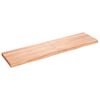 vidaXL Vegghilla Lj&oacute;sbr&uacute;n 120x30x(2-4) cm Me&eth;h&ouml;ndlu&eth; Gegnheil Eik