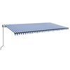 vidaXL Sj&aacute;lfvirkt Skyggni me&eth; LED&Vindskynjara 600x350 cm Bl&aacute;r/Hv&iacute;tur