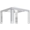 vidaXL Gazebo me&eth; tv&ouml;f&ouml;ldu &thorn;aki og LED strengjalj&oacute;sum 3x3 m Hv&iacute;tt