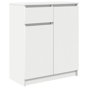 vidaXL Skenkur me&eth; Sk&uacute;ffu Hv&iacute;tur 71x35x84 cm Samsettur Vi&eth;ur