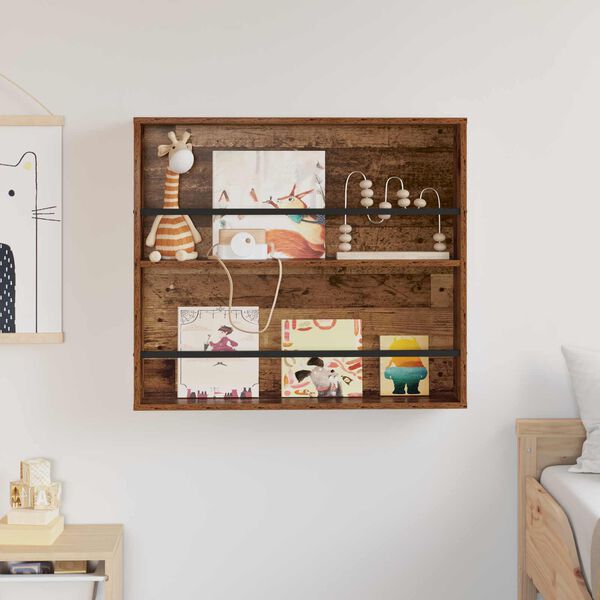 vidaXL T&iacute;marit Hillur Gamalt timbur 80 x 12 x 70 cm Samsettur vi&eth;ur