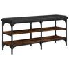 vidaXL Sk&oacute;bekkur Reyklitu&eth; Eik 102x32x47 cm Samsettur Vi&eth;ur