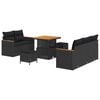 vidaXL Gar&eth;s&oacute;fa sett me&eth; p&uacute;&eth;i 10 pcs Svartur p&oacute;l&yacute;rattan