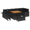 vidaXL Gar&eth;s&oacute;fa sett 9 pcs Svartur p&oacute;l&yacute;rattan