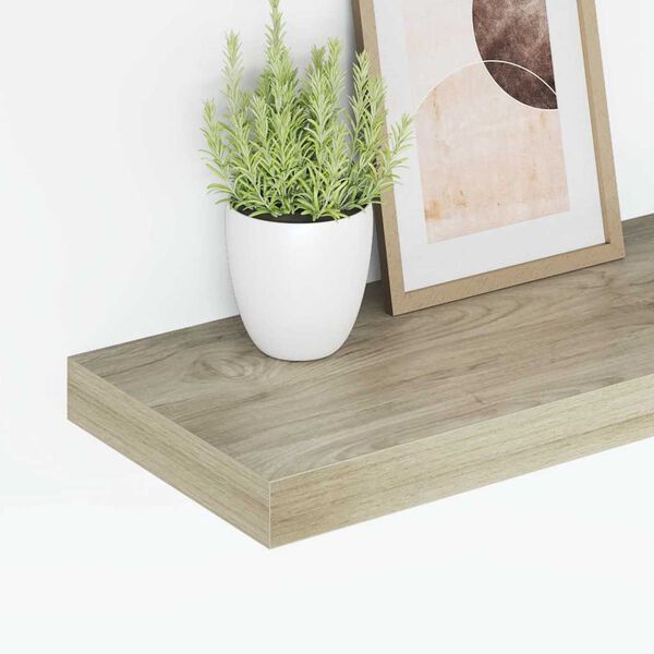 vidaXL Vegghilla me&eth; Sk&uacute;ffu Eikarlitu&eth; 60x23,5x3,8 cm MDF