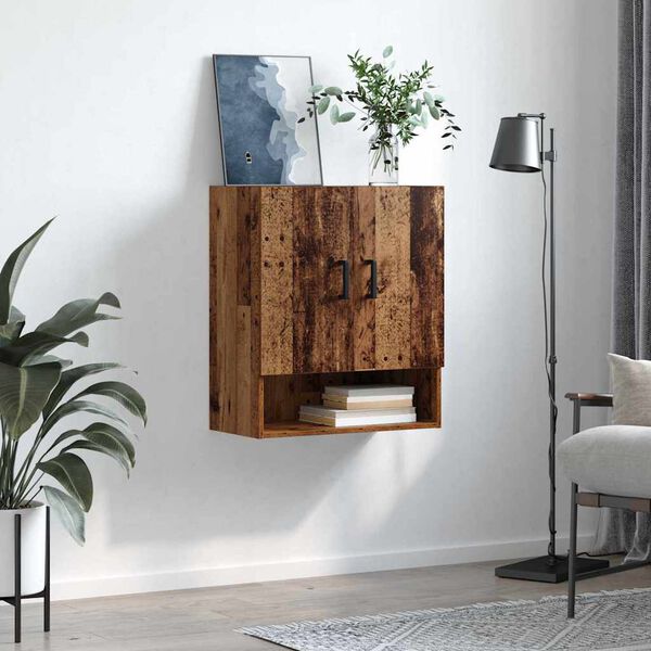 vidaXL Veggsk&aacute;pur Gamall vi&eth;ur 60 x 31 x 70 cm Samsettur vi&eth;ur