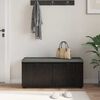 vidaXL Hallarbekk me&eth; p&uacute;&eth;i me&eth; geymslu Svartur Eik 100 x 38 x 46 cm
