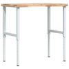vidaXL Vinnubekkur 100x60x(73-99,5)cm R&eacute;tthyrningslaga Gegnheil Akas&iacute;a